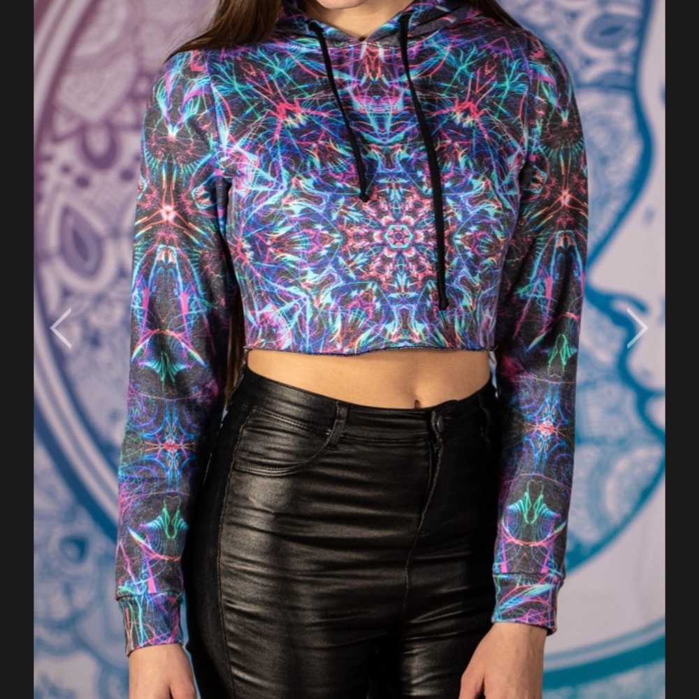 ‼️SOLD‼️Electro Threads Supernova Crop Hoodie